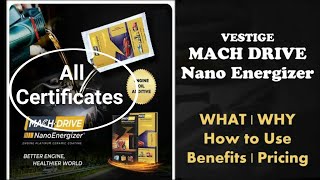 Vestige Mach Drive Nano Energizer Certificates