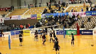 【Ｖリーグ】ＮＥＣ試合前のシート練習（2016.1.10岡山）