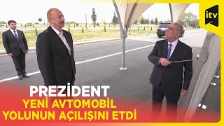 Prezident Neftçala-Kürkənd-2 nömrəli Mayak avtomobil yolunun açılışında iştirak edib