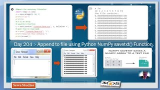 Day 204 Append to file using Python NumPy savetxt Function