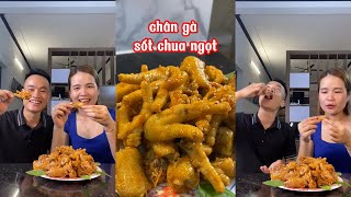 Vợ làm cho đĩa chân gà sốt chua ngọt ăn xong ra cuốc tan hết đám đất luôn các bác ạ 😂😂😂