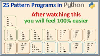 25 - Python nested for loop: 25 Printing Pattern Programs