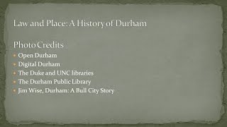 Joseph Blocher | Law and Place: A History of Durham