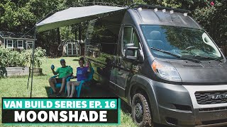 MoonShade Awning Unboxing + First Setup \u0026 How To for Van Life //Ep. 16 DIY VAN BUILD