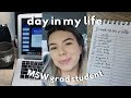 day in my life - msw grad student: lectures, assignments, program, work