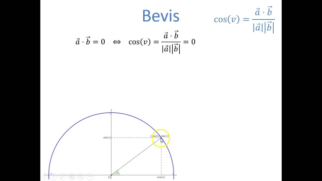 Vektorregning - Bevis: Vinkel Mellem To Vektorer (part 2) - YouTube