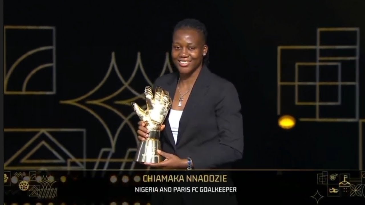 Chiamaka Nnadozie Wins Goalkeeper Of The Year At CAF Awards 2023 - YouTube