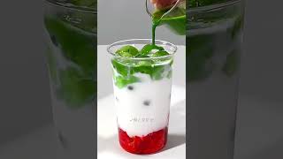 草莓抹茶椰椰 Making Aesthetic Drinks 高顏值自製飲品 #drinks