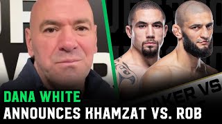 Dana White announces Khamzat Chimaev vs. Robert Whittaker
