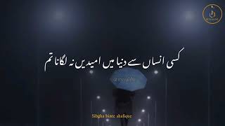 Kisi Insan Sey Duniya Mien Umeedien Na Lagana Tum💔🥹|heart touching status|sad status|Emotional Kalam