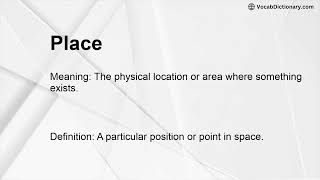 Place Meaning