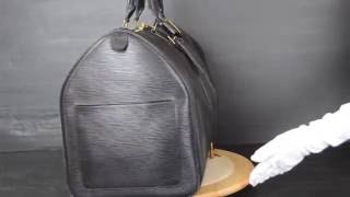 ilovekawaii C02312 - Louis Vuitton Black Epi Keepall 50 Travel Bag M42962