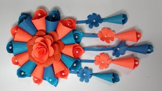beautiful paper flower wall hanging ||easy and quick paper craft ||room decor ideas ||wallmate
