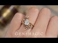 GemsMagic Oval Moissanite Half Eternity Leaf Engagement Ring Set 2pcs - Aphrodite