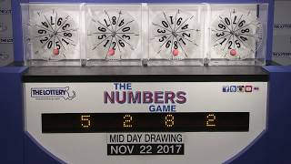 Midday Numbers Game Drawing: Wednesday, November 22, 2017