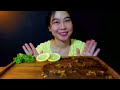 asmr mukbang black bean noodles jajangmyeon บะหมี่ถั่วดำเกาหลีกับเบอร์เกอร์หมู