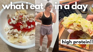 WHAT I EAT IN A DAY WORKING 9-5! High protein full day of eating for fat loss!