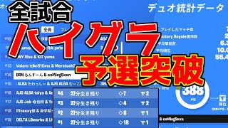 デュオキャッシュ4試合ハイグラで予選突破!!!