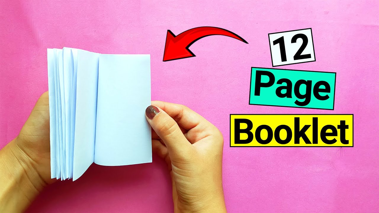 How To Make A 12 Page Booklet From Paper Glue Free Youtube