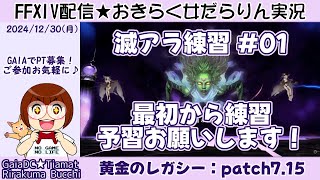 【FF14★Gaia/Tiamat】黄金のレガシー「パッチ7.15」滅アラ練習 #01 とイラスト雑談【2024/12/30】