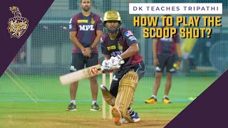 9 Step Tutorial On How To Play The Scoop Shot ft. Rahul Tripathi, DK | IPL 2021