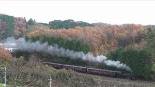 真岡鉄道ＳＬ　晩秋の真岡路（後編）錦秋の天矢場　2010－11－21.wmv