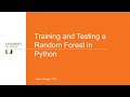 Training and testing a Random Forest