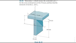 Statics 10.29 - Determine the ȳ, and then find the moments of inertia Ix' and Iy'.