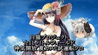 【白猫プロジェクト】神気解放夏カスミ試運転 バトルフィールドソロ