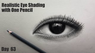 Realistic Eye Shading with One Pencil | How to draw Eye with Simple Technique for Beginners | Day-63