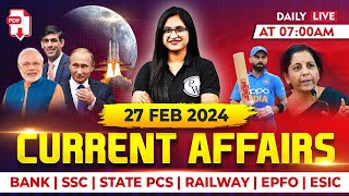 Daily Current Affairs | 27 Feb 2024 | Current Affairs 2024 for Banking, SSC, Railway | Sushmita Mam