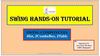 OOC - Module 05 - Swing components JList JComboBox JTable with example Programs- PART- 5
