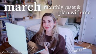 march monthly reset & plan with me 2024 | setting goals, monthly reflection & youtube analytics