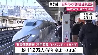 【東海道新幹線】最大9連休の影響も　年末年始の1日平均利用者数は過去最多に