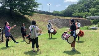 私市『虫送り祭』の太鼓とお囃子の練習にでくわした！その2