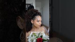 Curly bridal inspired hairstyle for a natural bride😍 #hairstyle #curlyhair #bridalhairstyle