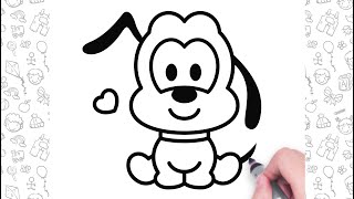 🐶Easy Baby Pluto Drawing For Kids | Cute Dog Drawing Disney🐾💝