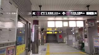 大阪・谷九【25系(更新車)/収録SPOT/エキナカ/散策動画】谷町九丁目駅 (西改札)～散策～地下3階  千日前線のりばへ入線する25系(更新車)