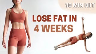 LOSE FAT IN 4 WEEKS! 30 min Full Body HIIT (with no jumping options) | 2022 Challenge ~ Emi