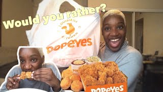 POPEYES MUKBANG | Would you rather questions!