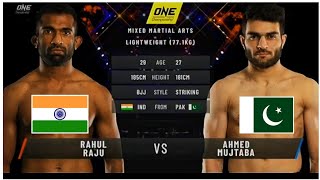 Pakistani's MMA fight Ahmad Mujtaba🇵🇰 knocks Down Indian🇮🇳Fighter Rahul Raju less than a minute