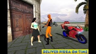 Amazing Spider Hero Pizza Delivery Game || Pizza deliver game || Bike racing game 3d