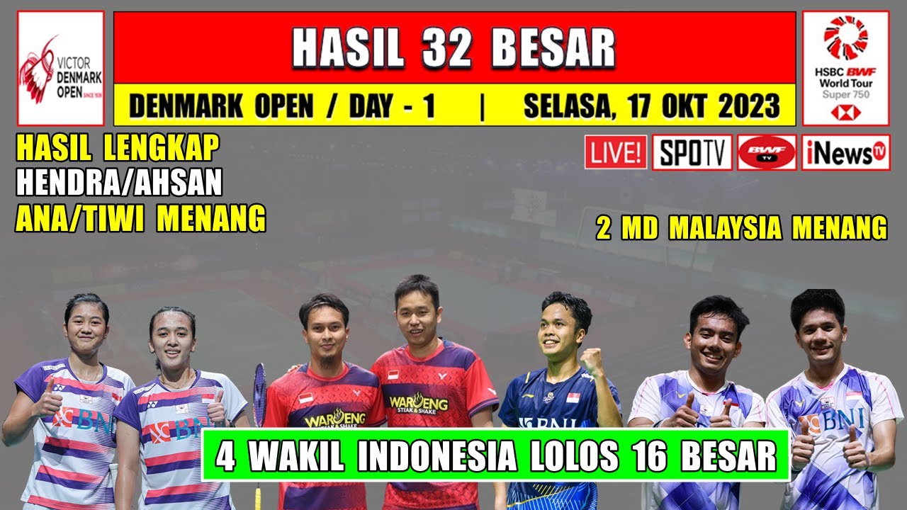 Hasil Lengkap Denmark Open 2023 Hari Ini ~ DADDIES & ANTI Menang ~ 4 ...