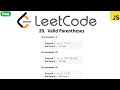 LeetCode 20 Valid Parentheses in javascript