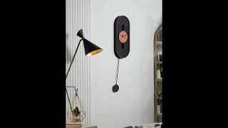 Warmly Life Oval Pendulum Clock Uniquely Stylish Design Big Wall Watch for Contemporary Interior