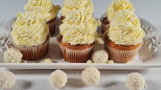 Perfect Raffaello Cupcakes/How to Make Moist Raffaello Cupcakes at Home/Easy \u0026 Quick Recipe