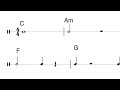 rhythm practice exercise 11 90 bpm level 1 quarter notes