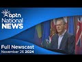 APTN National News November 26, 2024 – First Nations infrastructure gap, Water licence