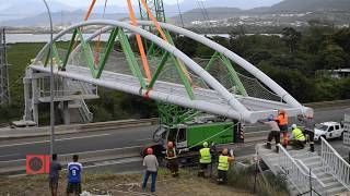 ARBE - Pose d'une passerelle piétonne de 30 T, mai 2014