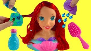 Ariel The Little Mermaid Hair Styling Head Bath Time Color Change